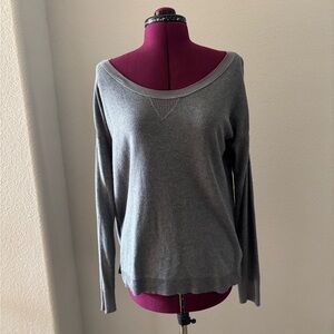 American Eagle Outfitters Scoop/Round Neck Sweater, Gray, Cotton-Blend Size M